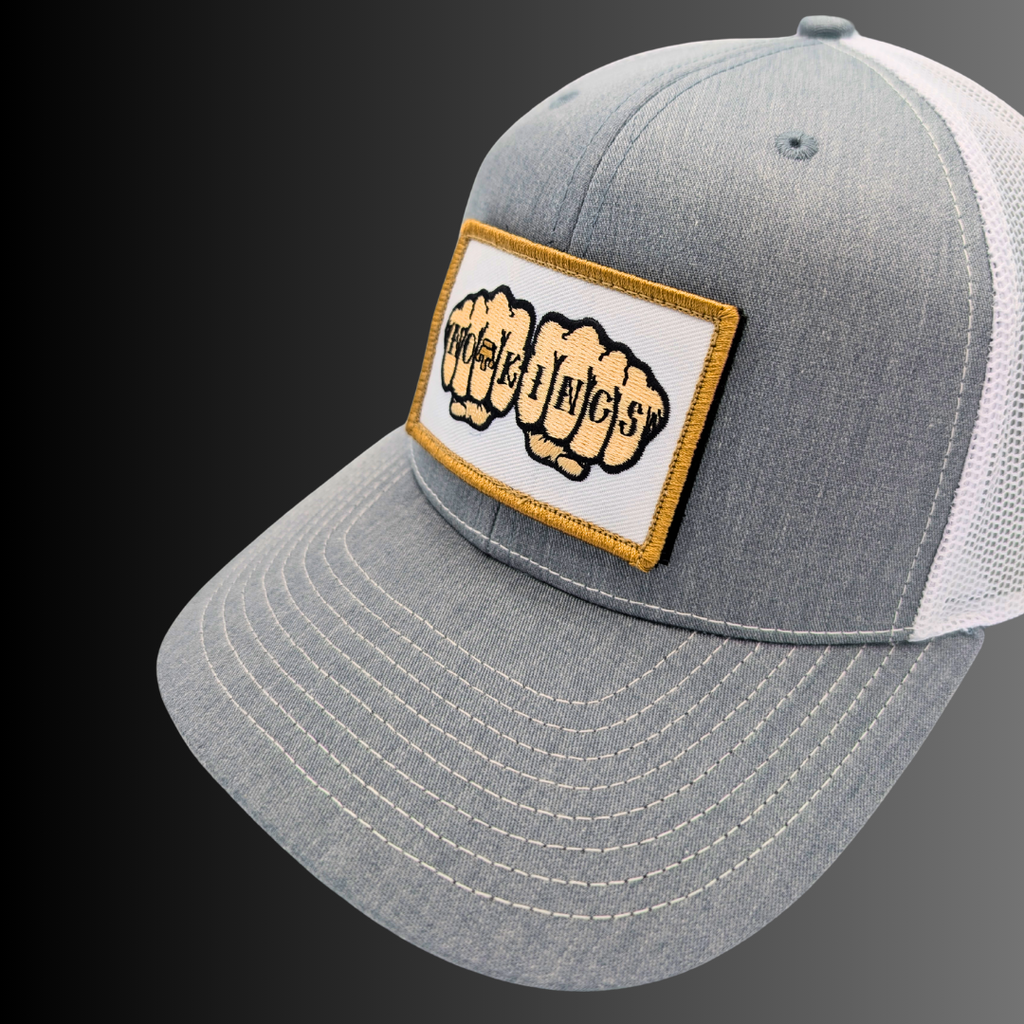 NO KINGS Patch + Hat (Heather Grey/White)