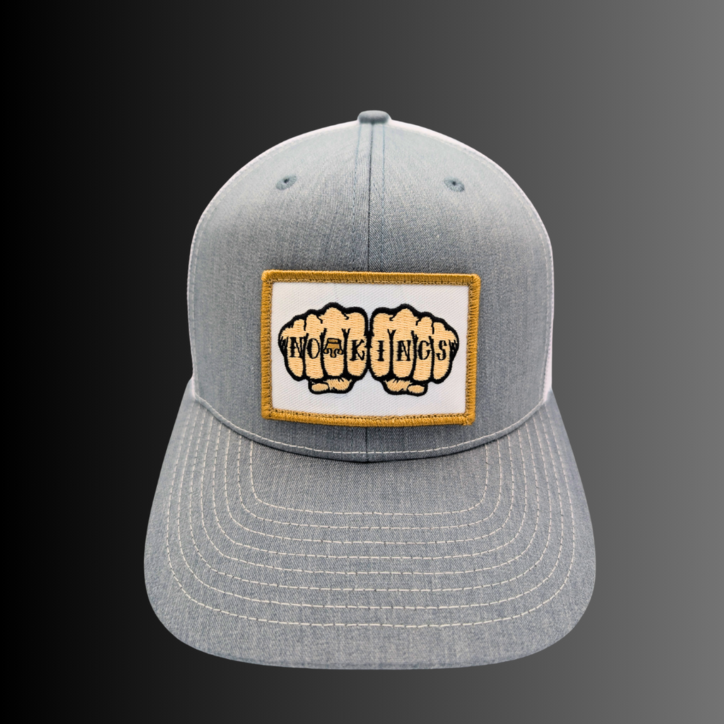 NO KINGS Patch + Hat (Heather Grey/White)