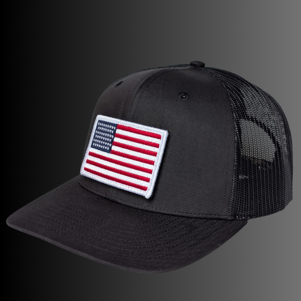 51-Star Flag Patch + Hat (Black/Black)