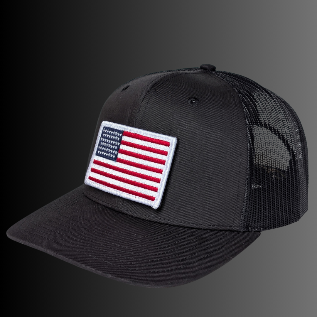51-Star Flag Patch + Hat (Black/Black)