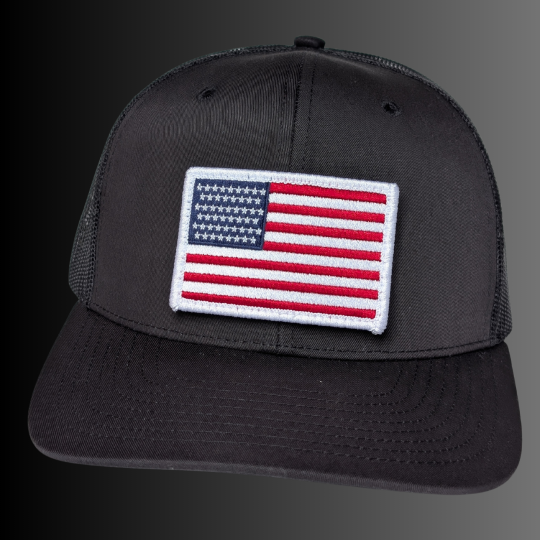 51-Star Flag Patch + Hat (Black/Black)