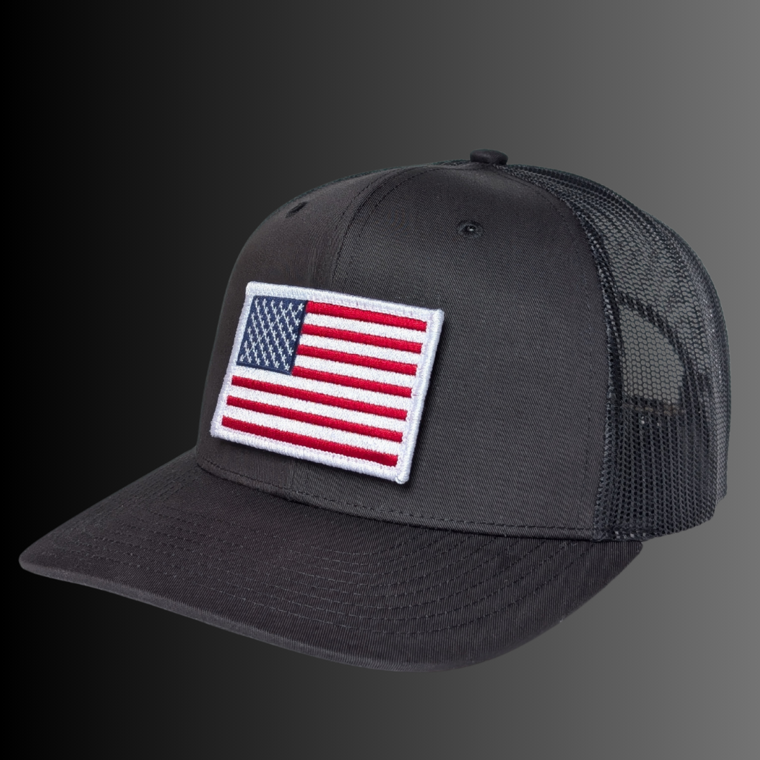American Flag Patch + Hat (Black/Black)