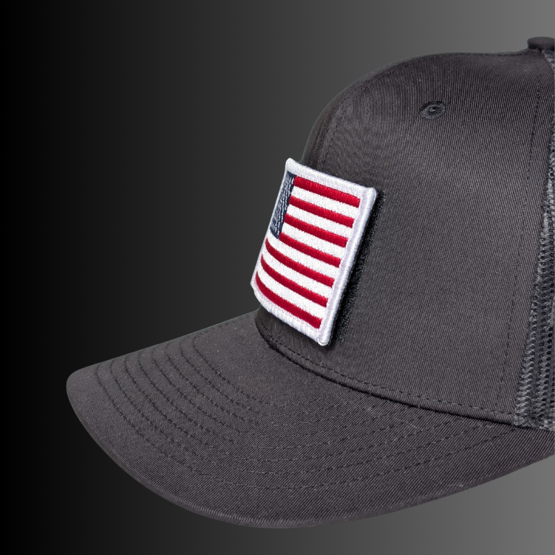 American Flag Patch + Hat (Black/Black)