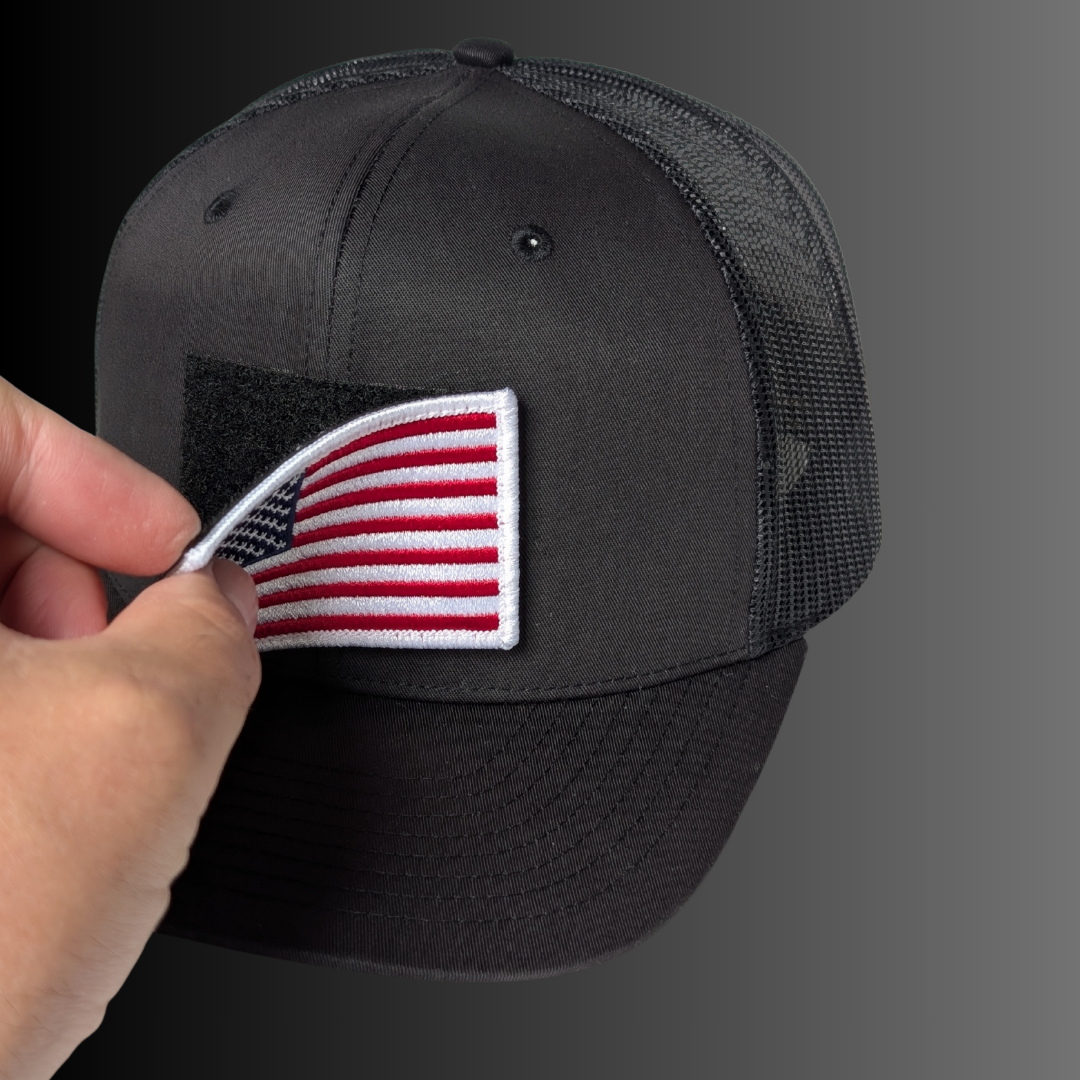 51-Star Flag Patch + Hat (Black/Black)