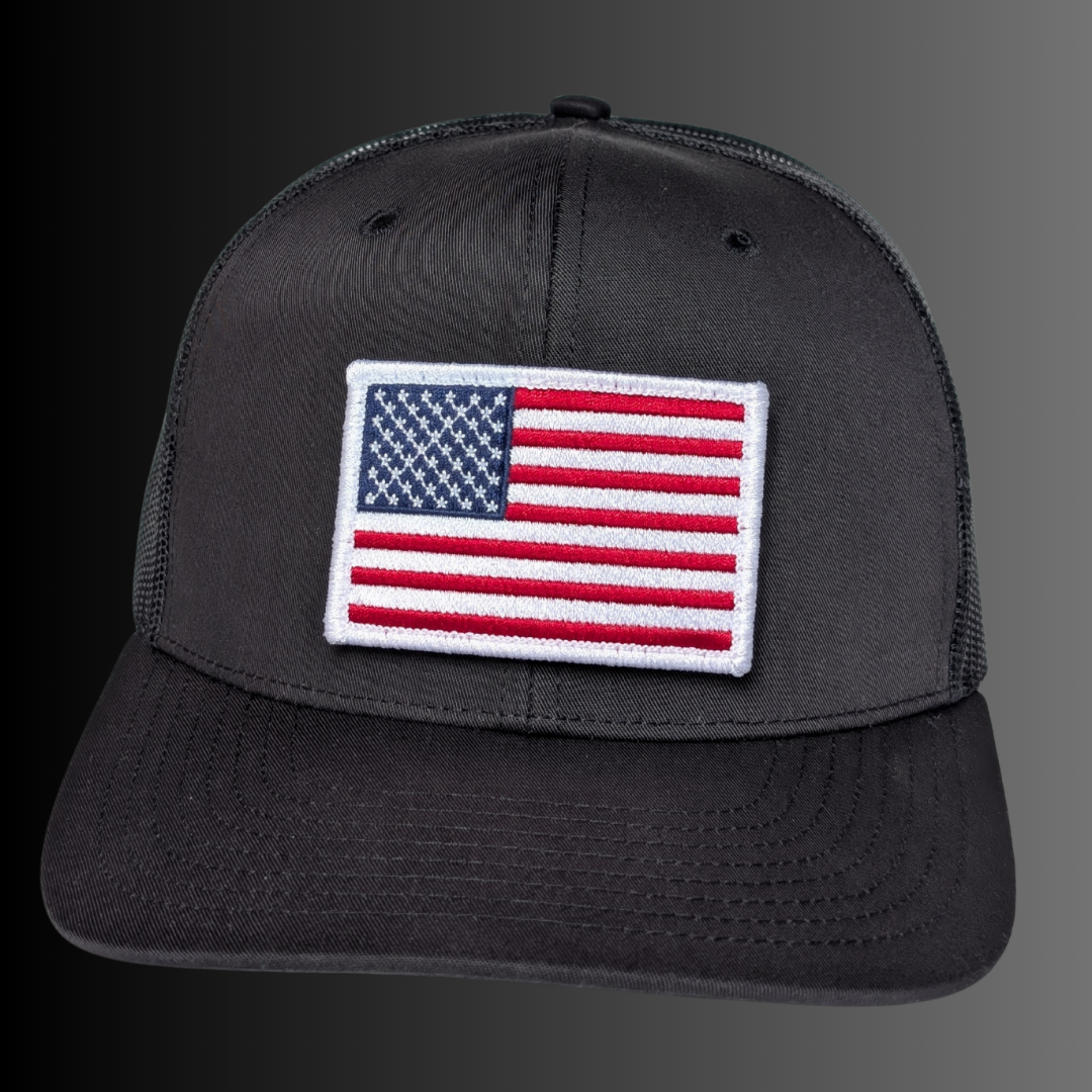 American Flag Patch + Hat (Black/Black)