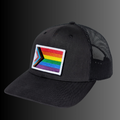 Progress Pride Flag Patch + Hat (Black/Black)