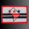 DC Flag and City Outline embroidered velcro patch - RADISH - 2x3 hook and loop hat patch