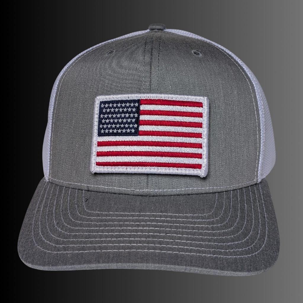 51-Star Flag Patch + Hat (Heather Grey/White)
