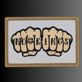 No Kings embroidered velcro patch - RADISH - 2x3 hook and loop hat patch